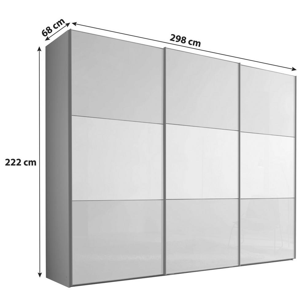 Skříň Includo Glas Sklo Bílé/šedé,š.cca 298cm