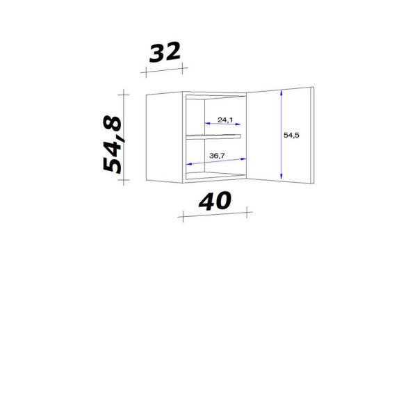 Horní Kuchyňská Skříňka Riva H40 40cm