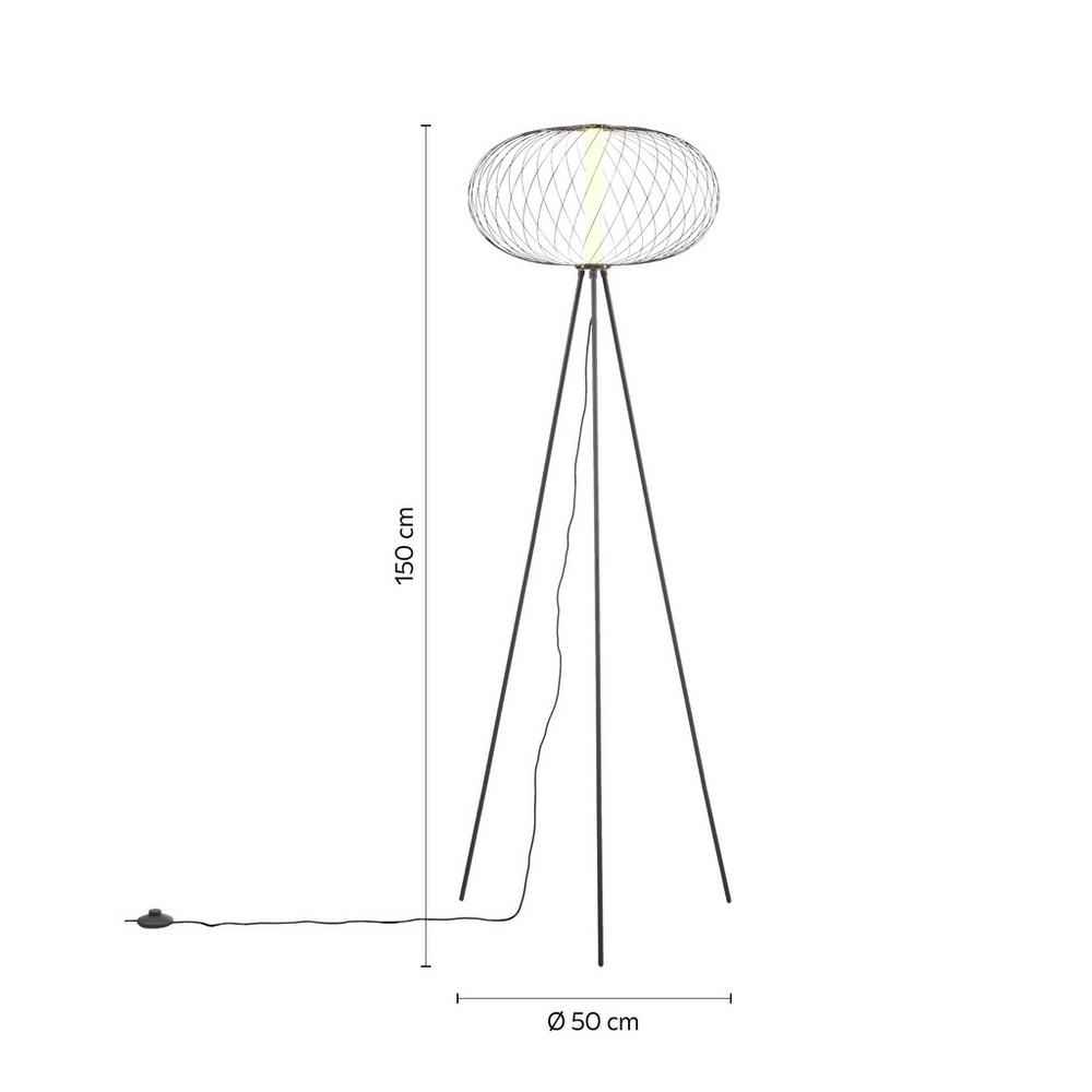 Led-stojací Lampa Amos Černá